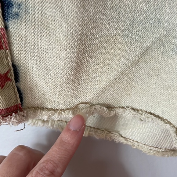 Mossimo Y2K Flag Acid Washed High Rise Jean Shorts - Picture 7 of 10